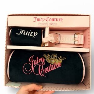 JUICY COUTURE Liquorice Pink Heritage Barrel Bag Purse Set New with Tags